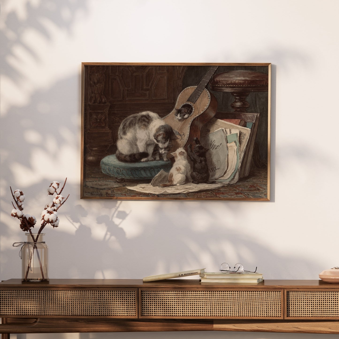 Premium Poster of Adorable Cats with Guitar Art Print Posters