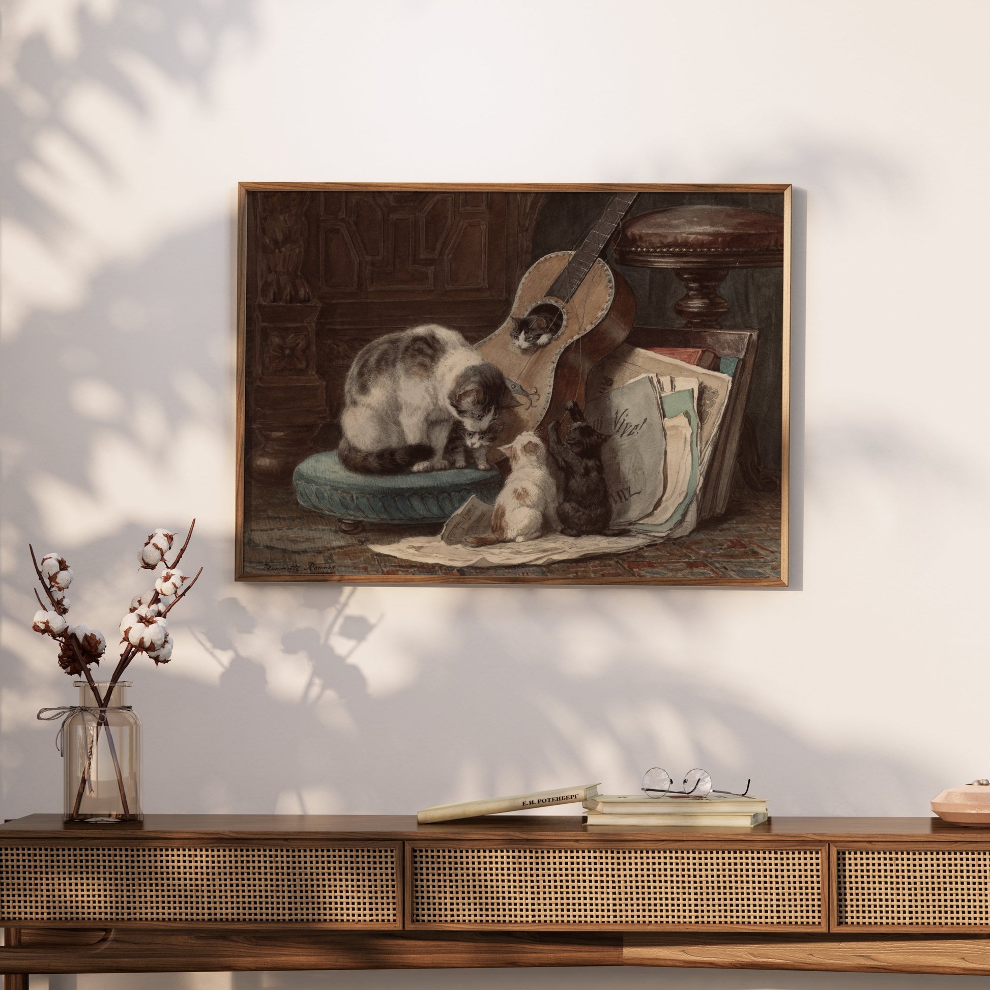 Premium Poster of Adorable Cats with Guitar Art Print Posters