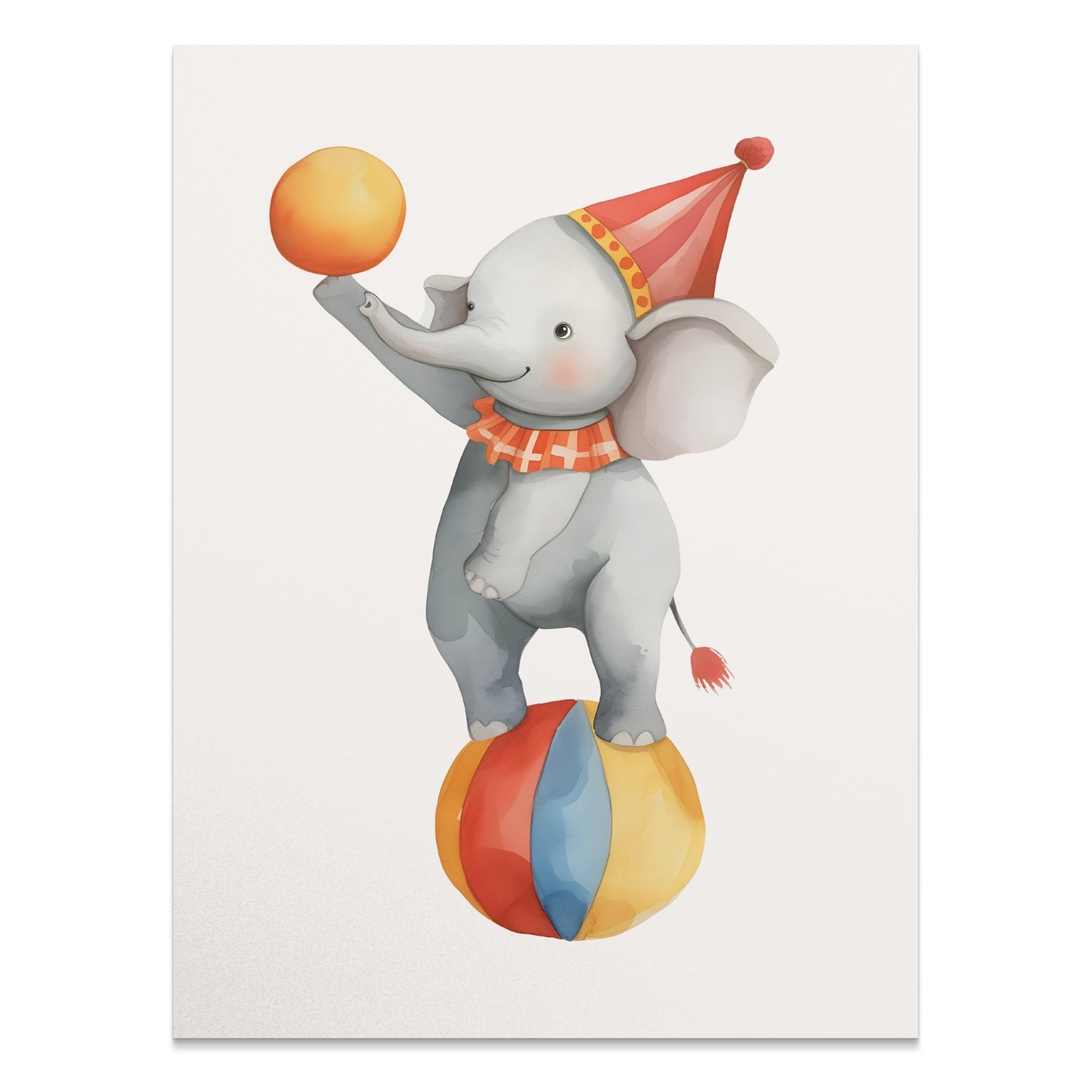 Premium Poster of Adorable Circus Elephant Balancing on Ball Posters