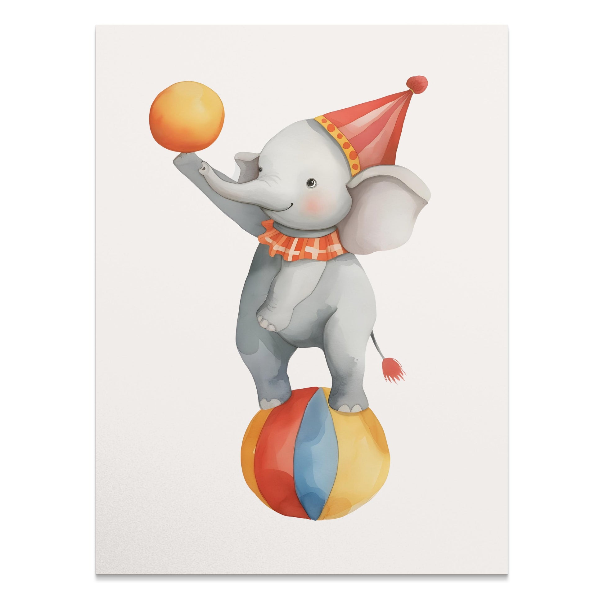Premium Poster of Adorable Circus Elephant Balancing on Ball Posters