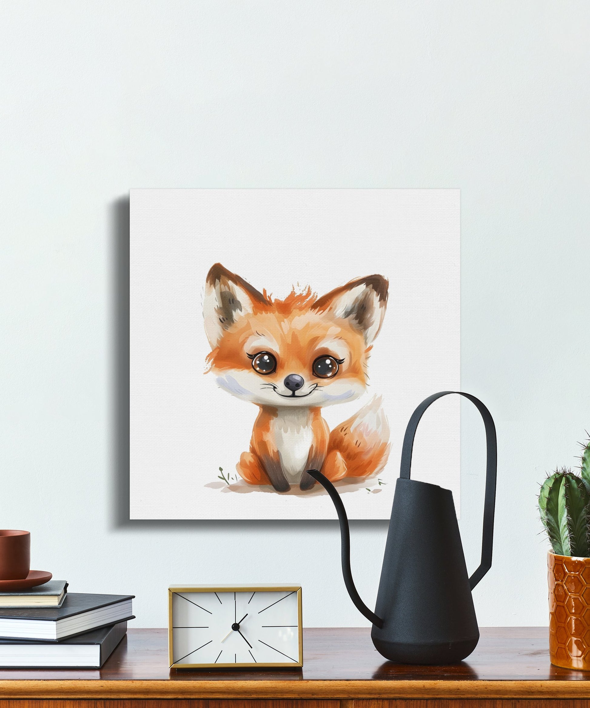 Premium Poster of Adorable Cute Fox Nursery Wall Art Canvas Wraps
