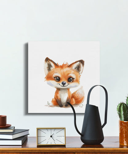 Premium Poster of Adorable Cute Fox Nursery Wall Art Canvas Wraps