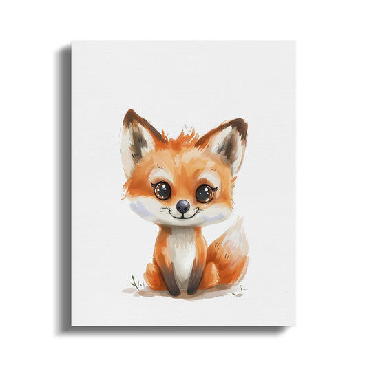 Premium Poster of Adorable Cute Fox Nursery Wall Art Canvas Wraps
