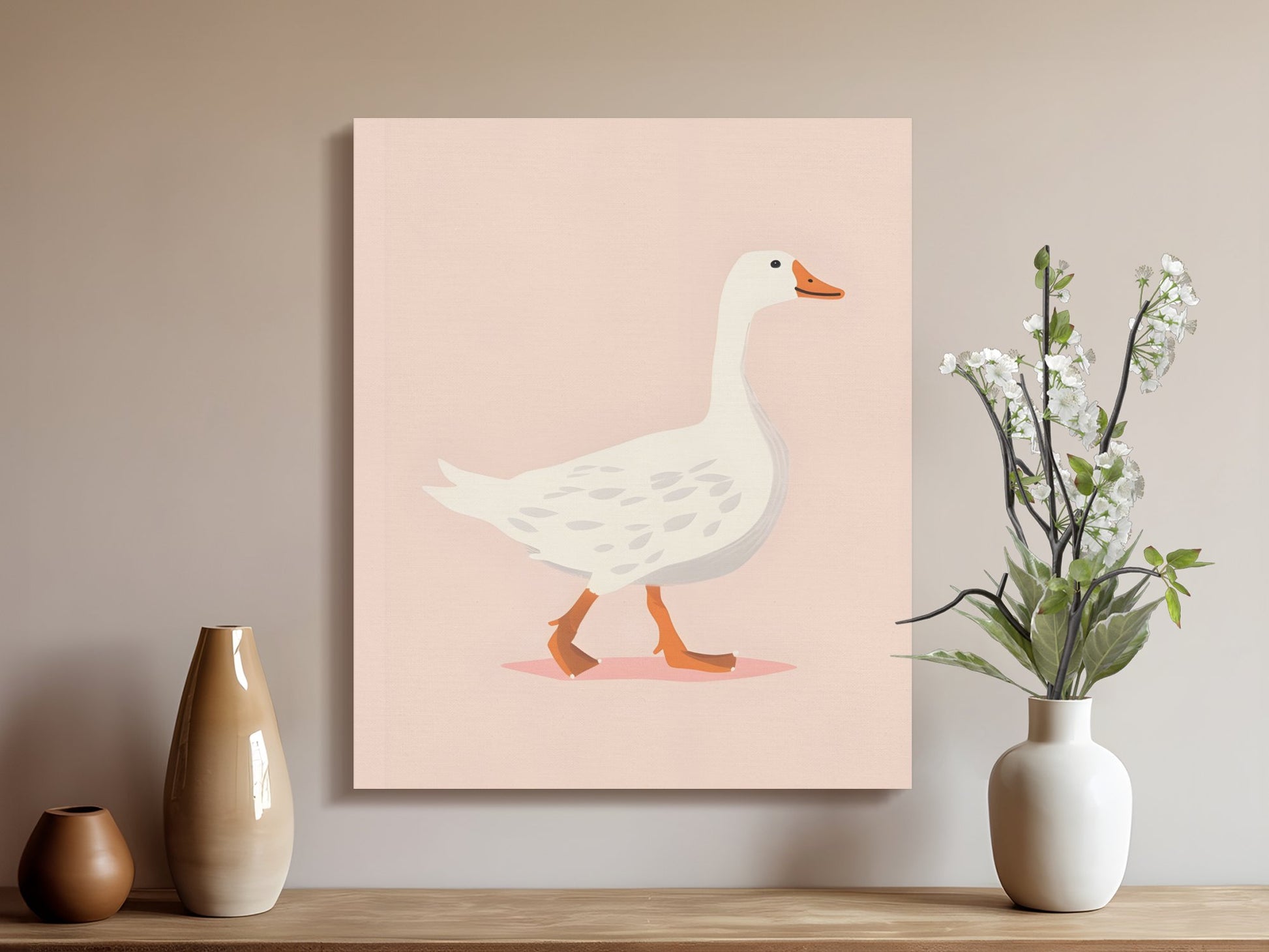 Premium Poster of Adorable Duck Illustration for Nursery Canvas Wraps