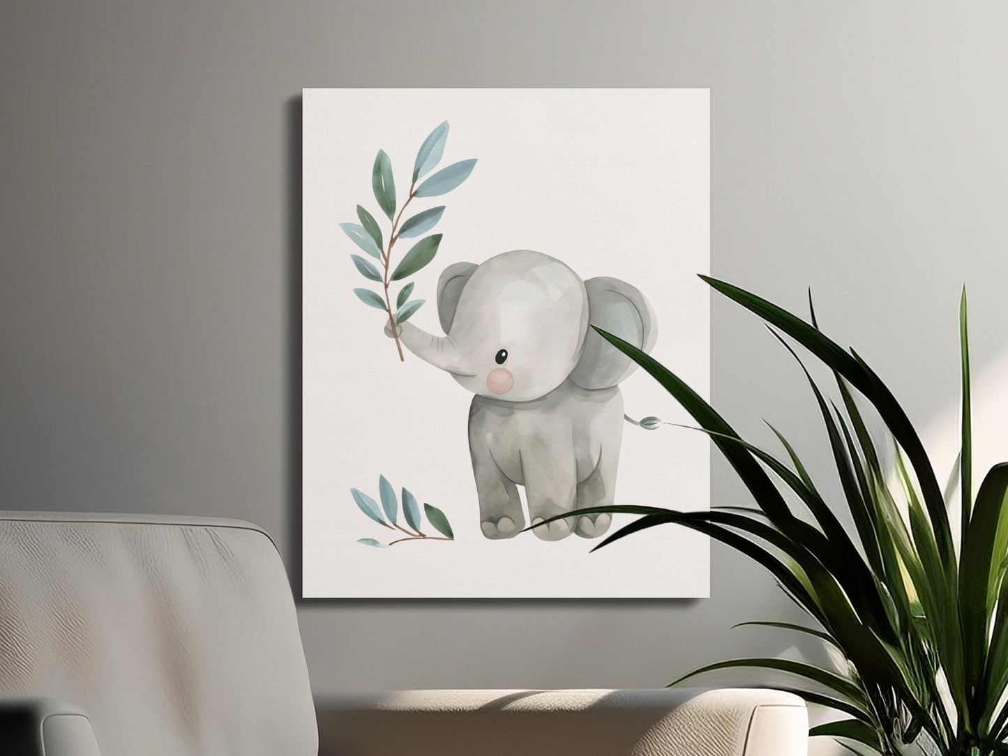 Premium Poster of Adorable Elephant Nursery Wall Art Canvas Wraps