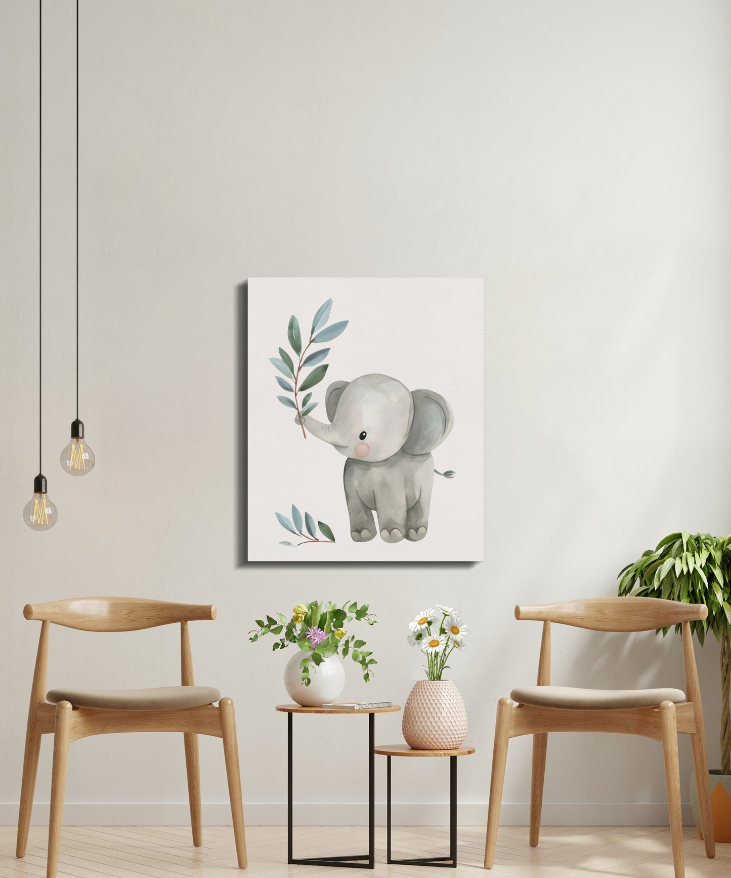 Premium Poster of Adorable Elephant Nursery Wall Art Canvas Wraps