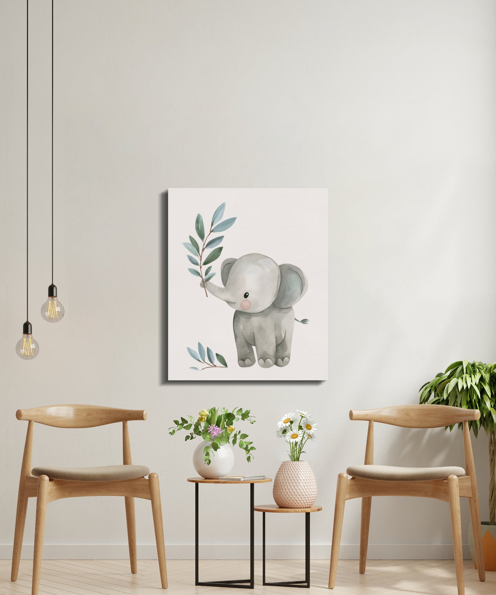 Premium Poster of Adorable Elephant Nursery Wall Art Canvas Wraps
