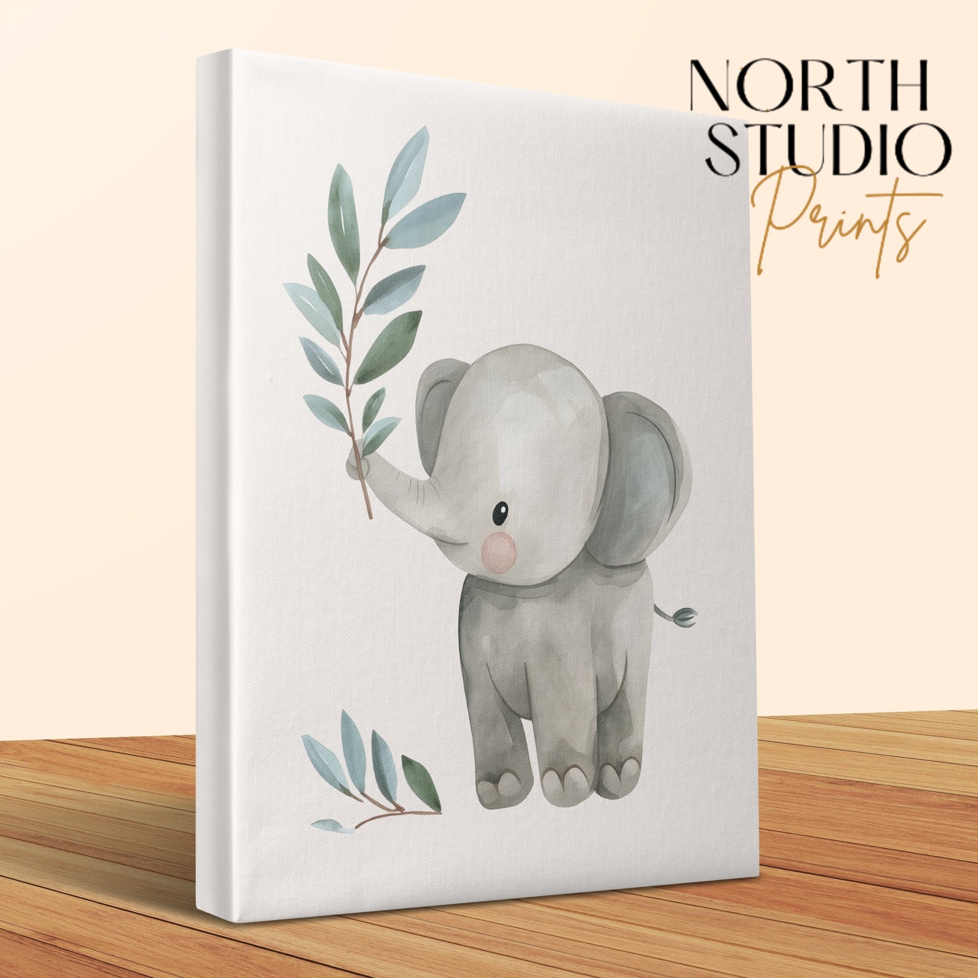 Premium Poster of Adorable Elephant Nursery Wall Art Canvas Wraps