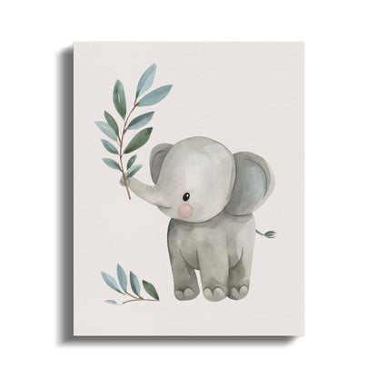 Premium Poster of Adorable Elephant Nursery Wall Art Canvas Wraps