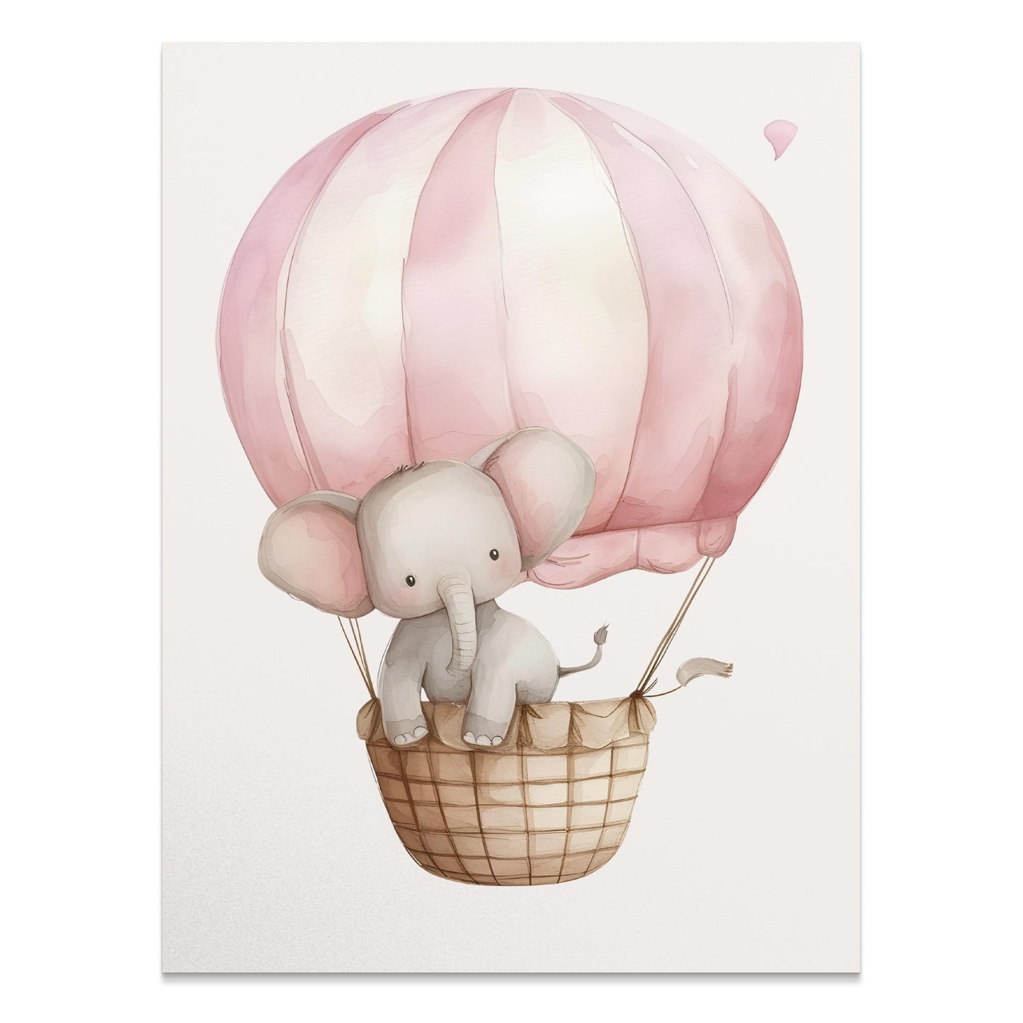 Premium Poster of Adorable Elephant in Hot Air Balloon Kids Posters