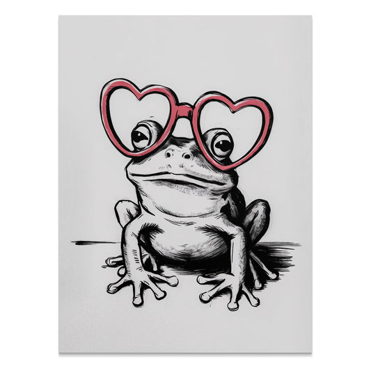 Premium Poster of Adorable Frog With Heart Glasses Posters