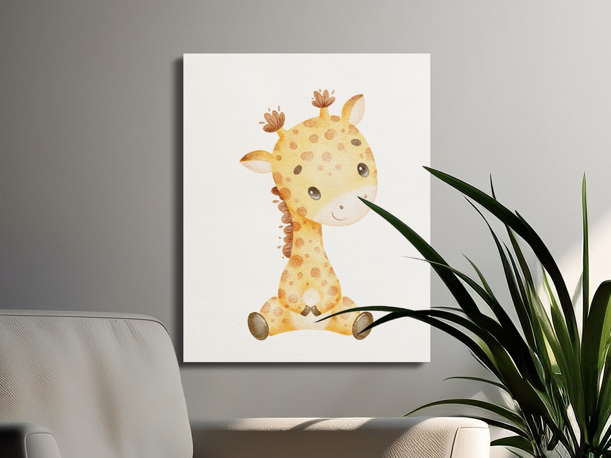 Premium Poster of Adorable Giraffe Nursery Wall Art Canvas Wraps