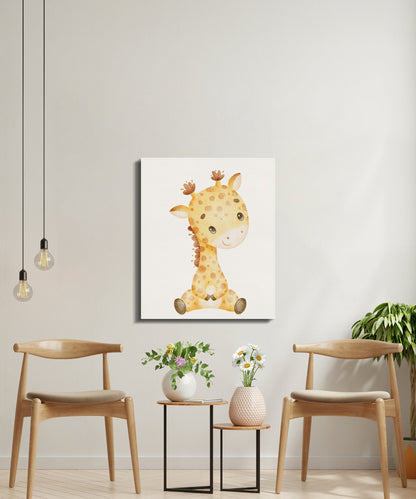 Premium Poster of Adorable Giraffe Nursery Wall Art Canvas Wraps