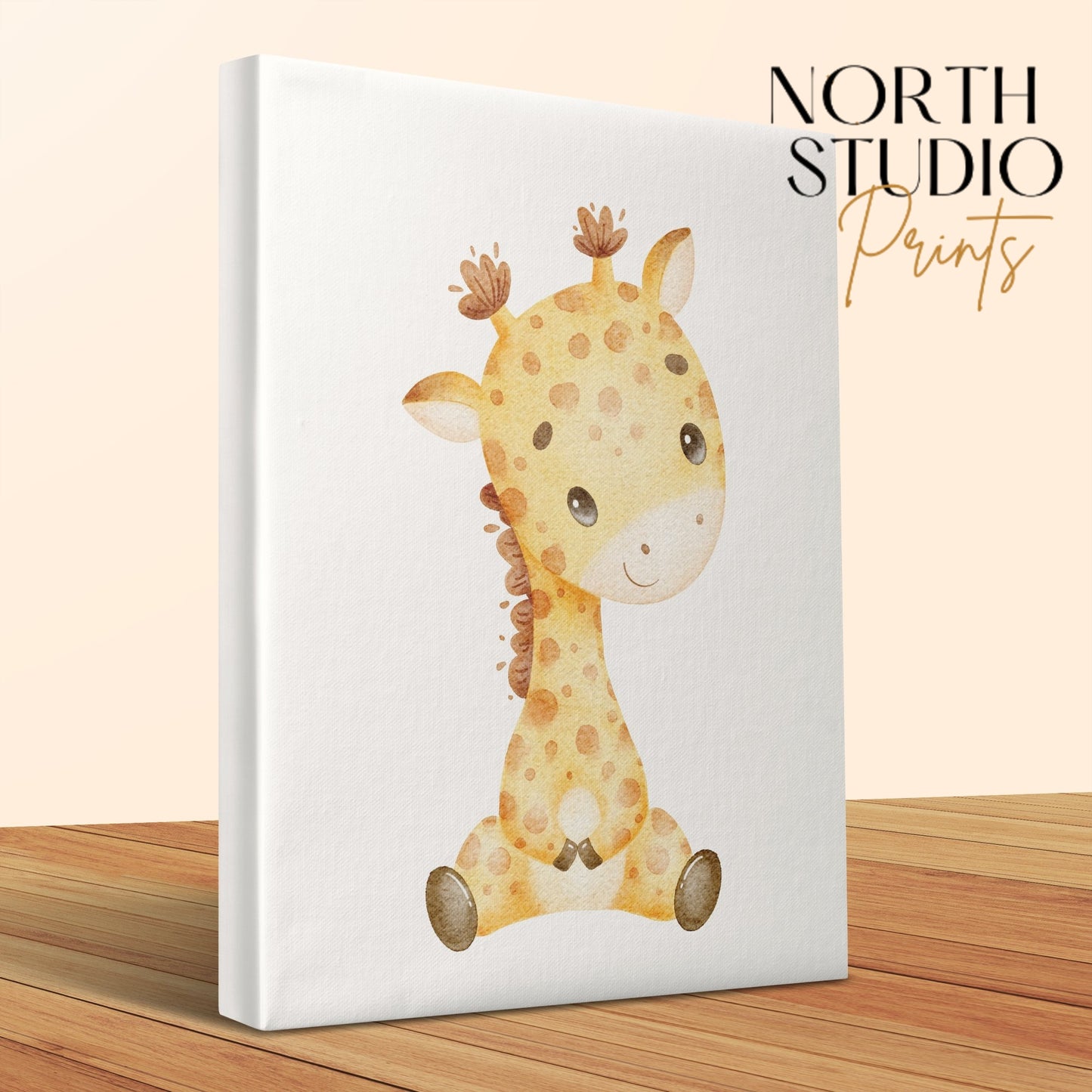 Premium Poster of Adorable Giraffe Nursery Wall Art Canvas Wraps