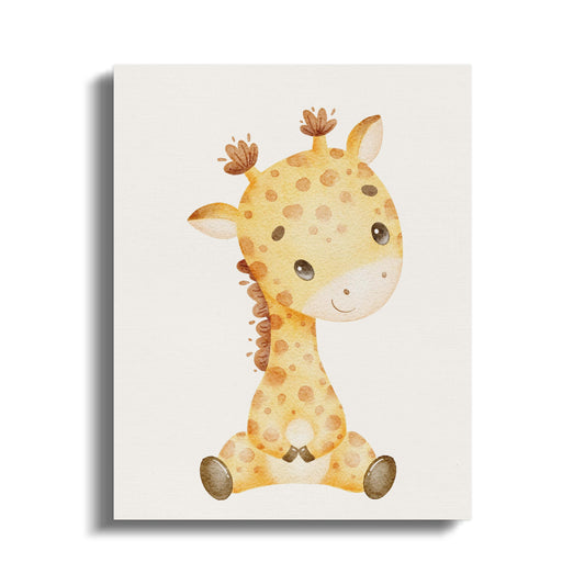 Premium Poster of Adorable Giraffe Nursery Wall Art Canvas Wraps