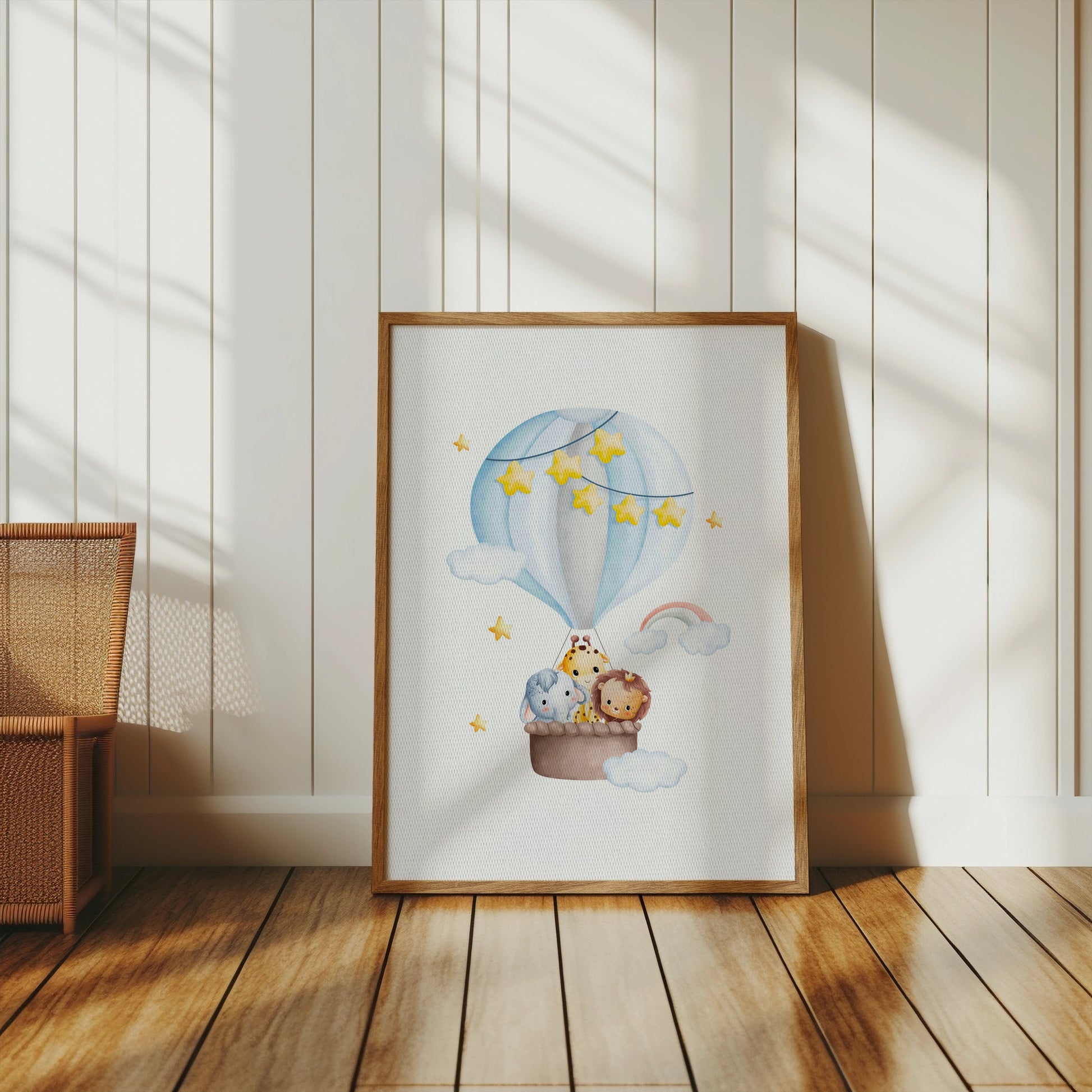Premium Poster of Adorable Hot Air Balloon Animal Adventure Art Posters