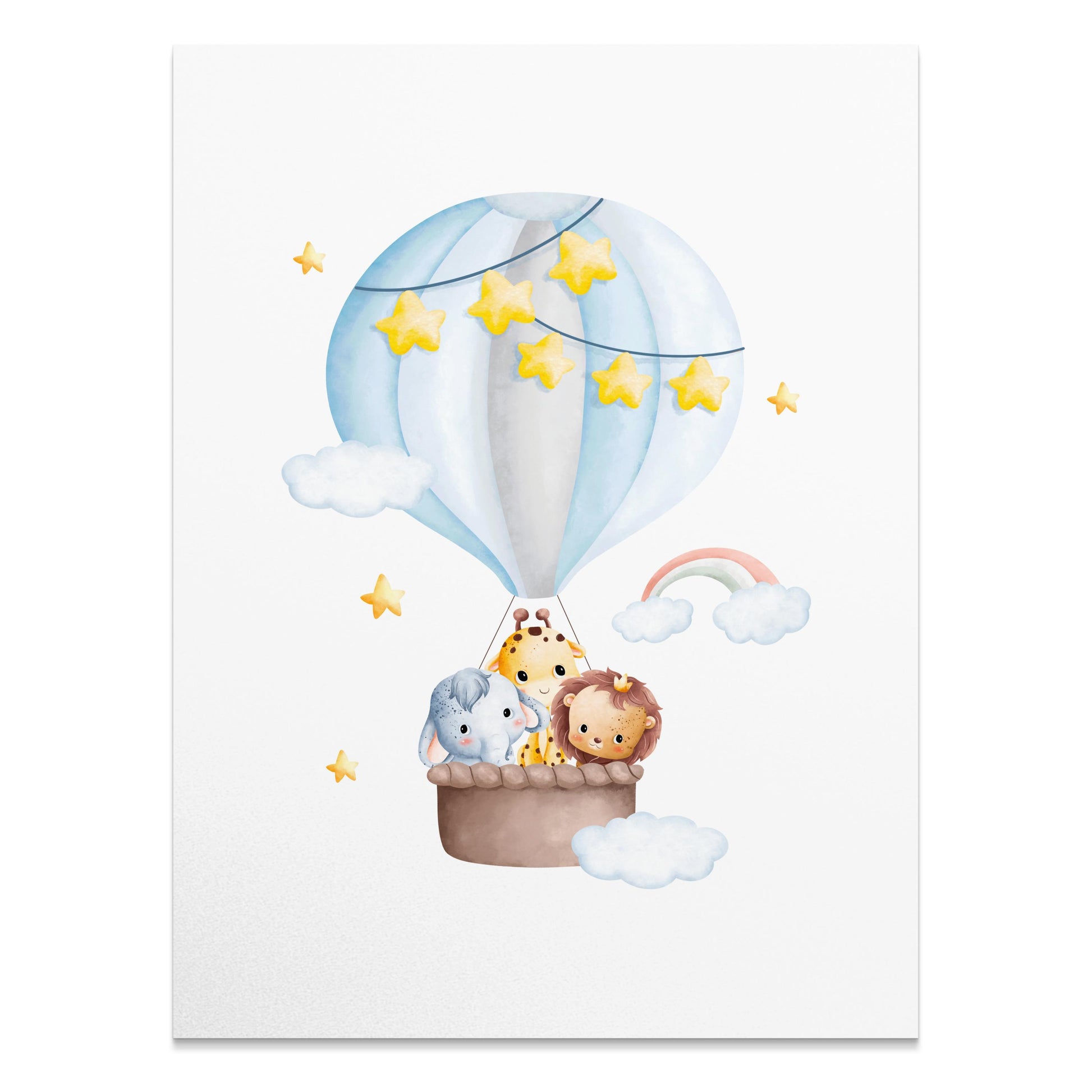 Premium Poster of Adorable Hot Air Balloon Animal Adventure Art Posters