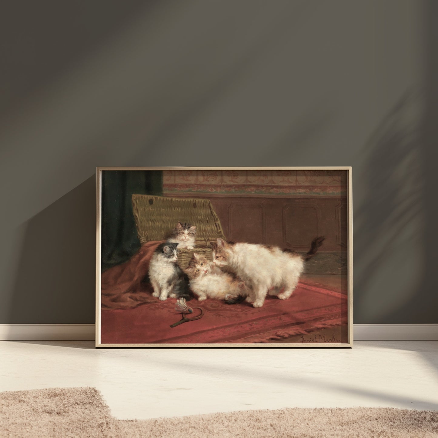 Premium Poster of Adorable Kittens Playing Together in a Cozy Room Posters