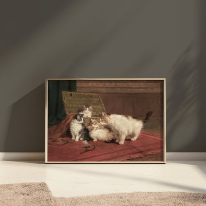 Premium Poster of Adorable Kittens Playing Together in a Cozy Room Posters