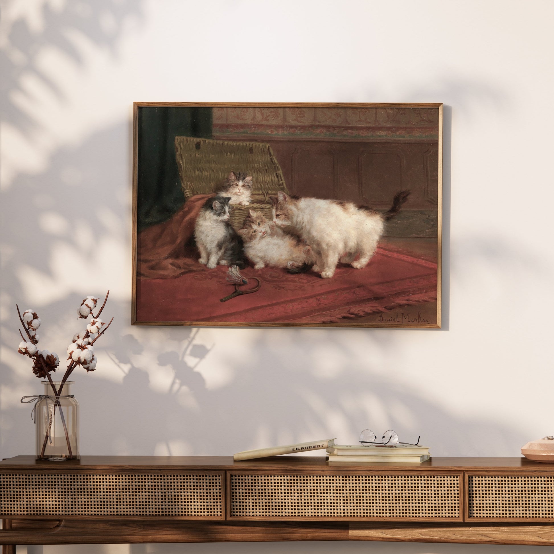 Premium Poster of Adorable Kittens Playing Together in a Cozy Room Posters
