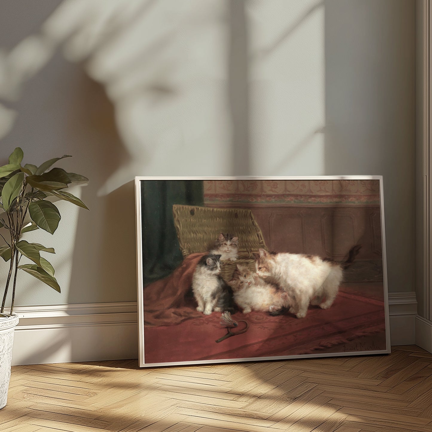 Premium Poster of Adorable Kittens Playing Together in a Cozy Room Posters
