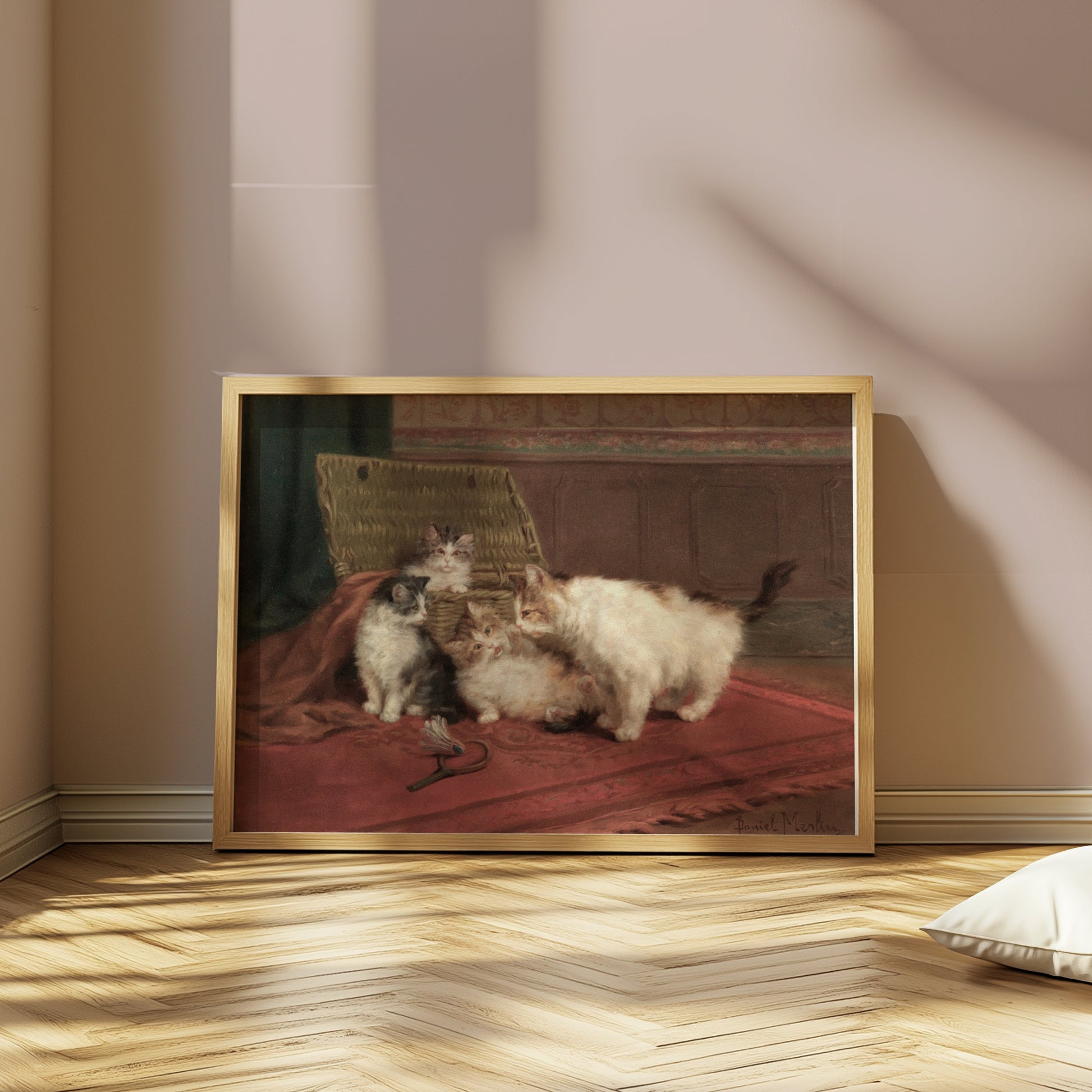 Premium Poster of Adorable Kittens Playing Together in a Cozy Room Posters