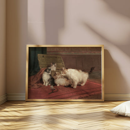 Premium Poster of Adorable Kittens Playing Together in a Cozy Room Posters