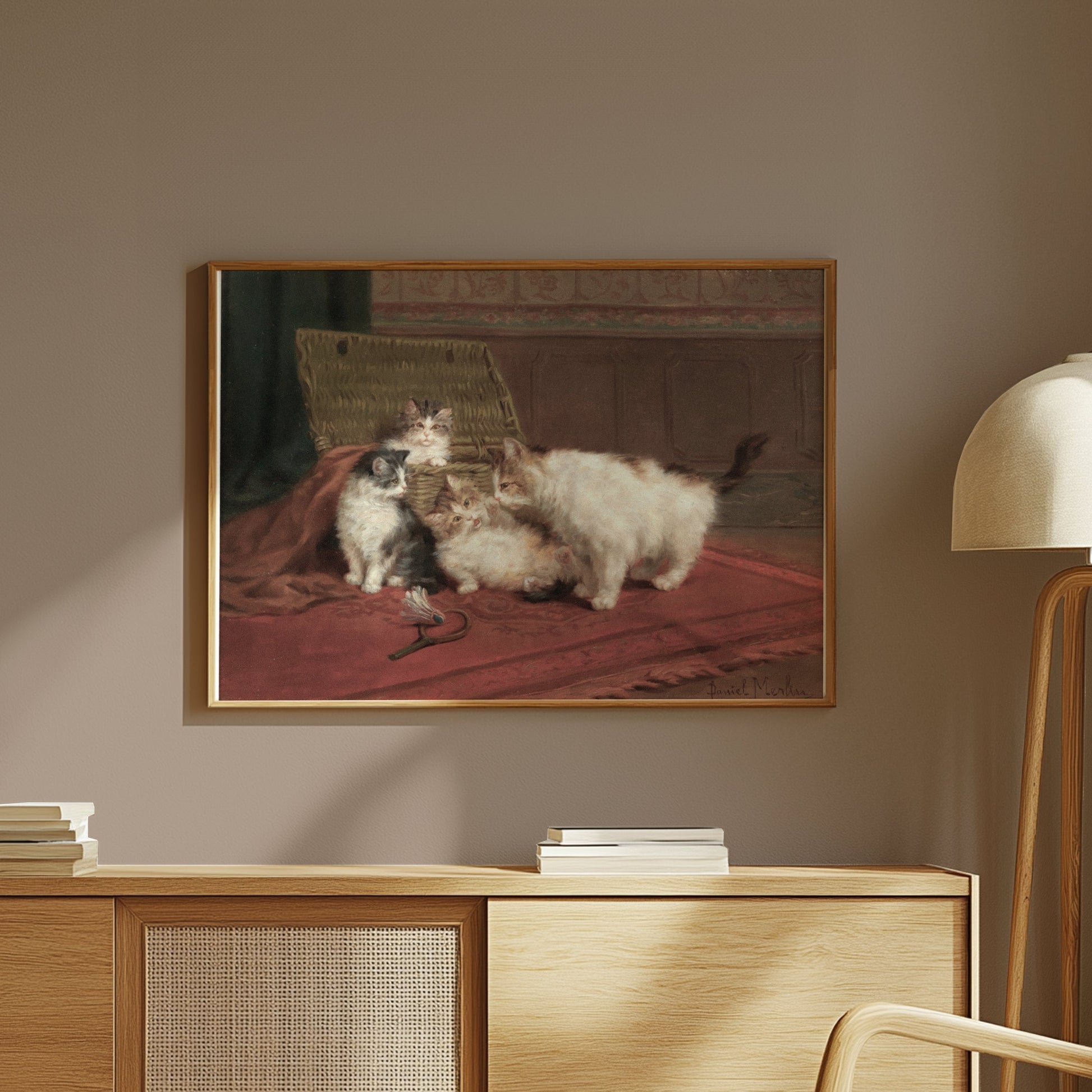 Premium Poster of Adorable Kittens Playing Together in a Cozy Room Posters