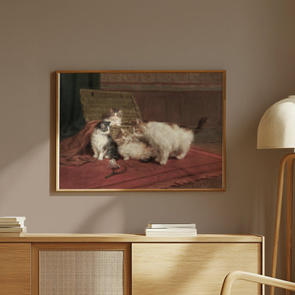 Premium Poster of Adorable Kittens Playing Together in a Cozy Room Posters