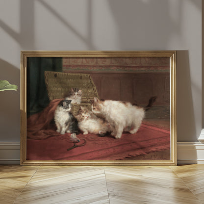 Premium Poster of Adorable Kittens Playing Together in a Cozy Room Posters