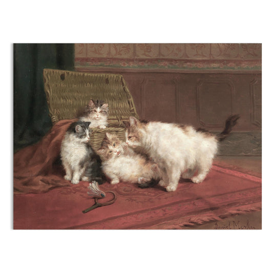 Premium Poster of Adorable Kittens Playing Together in a Cozy Room Posters