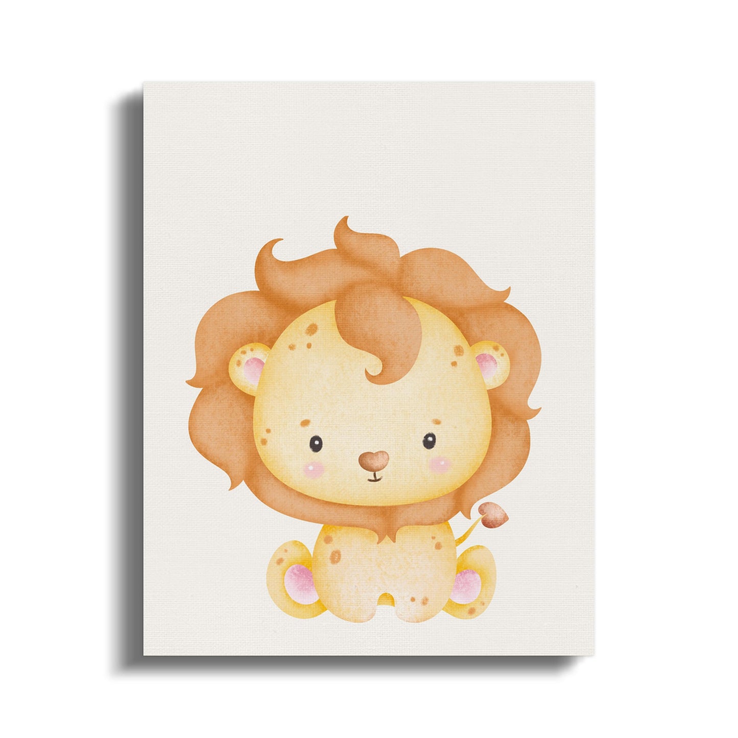 Premium Poster of Adorable Lion Cartoon Nursery Wall Art Canvas Wraps
