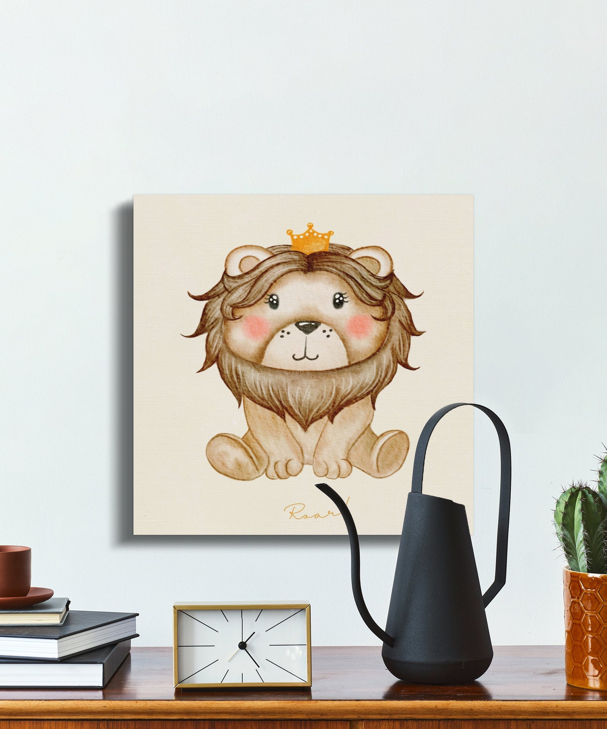 Premium Poster of Adorable Lion King Nursery Wall Art Canvas Wraps