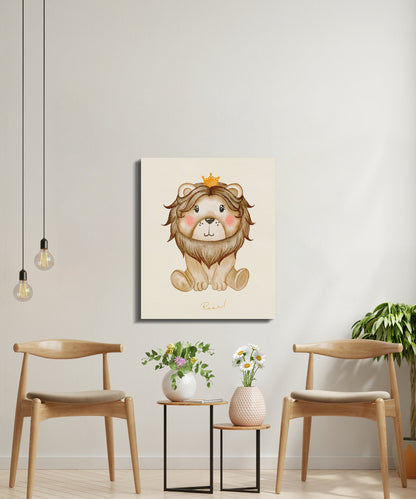 Premium Poster of Adorable Lion King Nursery Wall Art Canvas Wraps