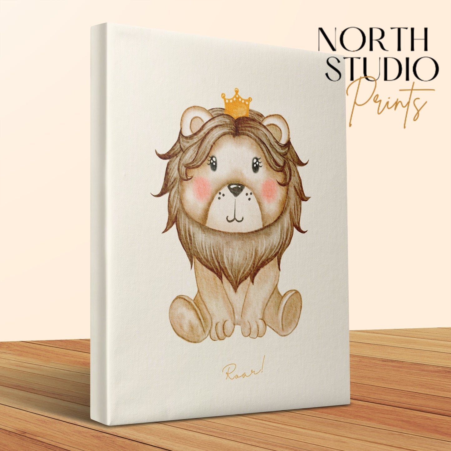 Premium Poster of Adorable Lion King Nursery Wall Art Canvas Wraps