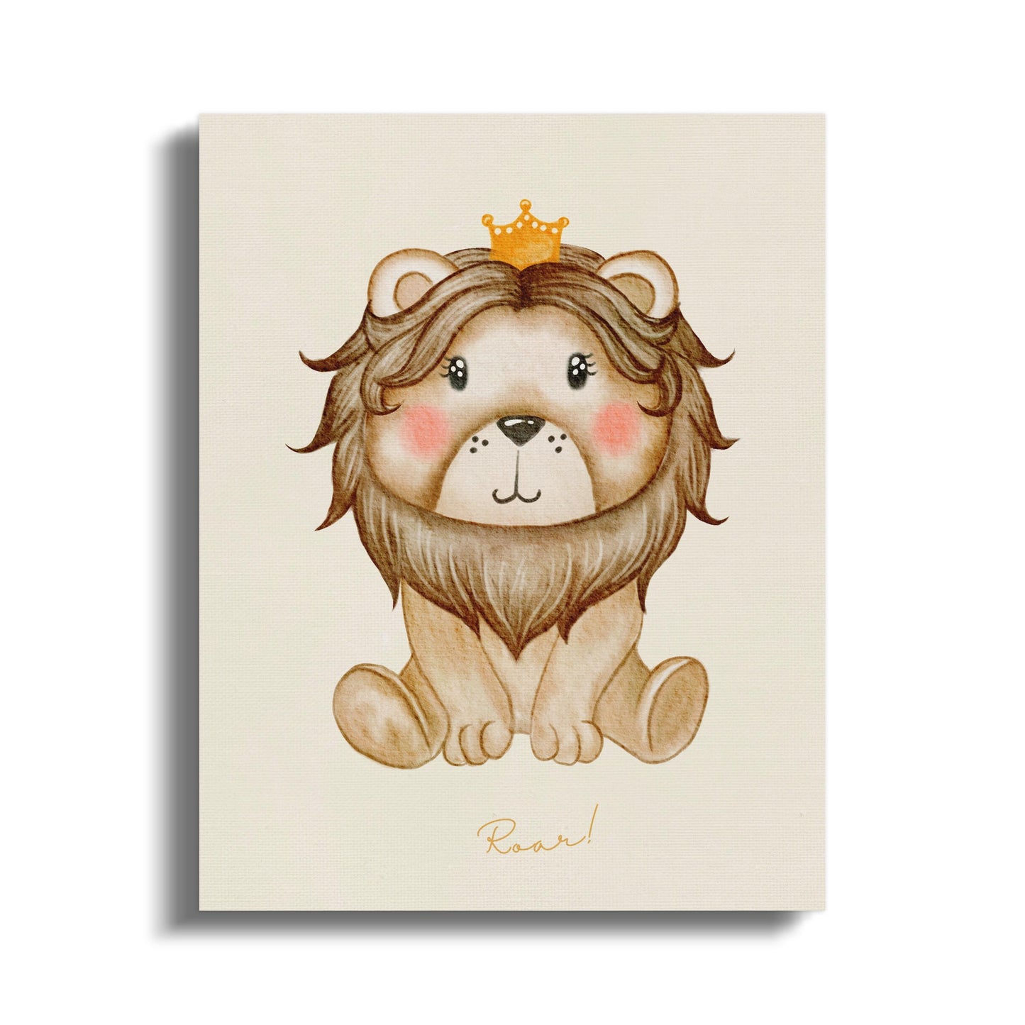 Premium Poster of Adorable Lion King Nursery Wall Art Canvas Wraps