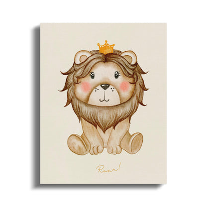 Premium Poster of Adorable Lion King Nursery Wall Art Canvas Wraps