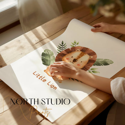 Premium Poster of Adorable Little Lion Illustration for Kids Room Posters