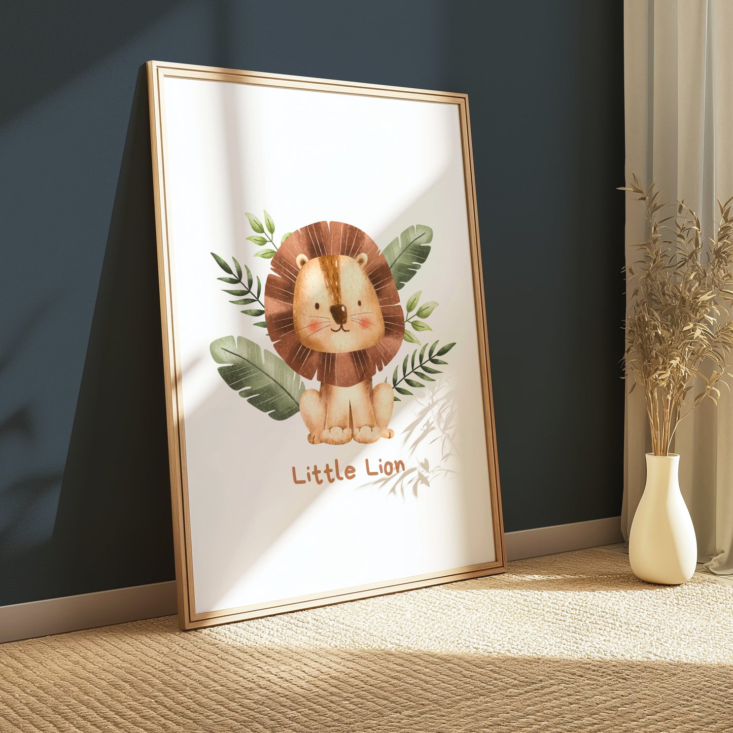 Premium Poster of Adorable Little Lion Illustration for Kids Room Posters