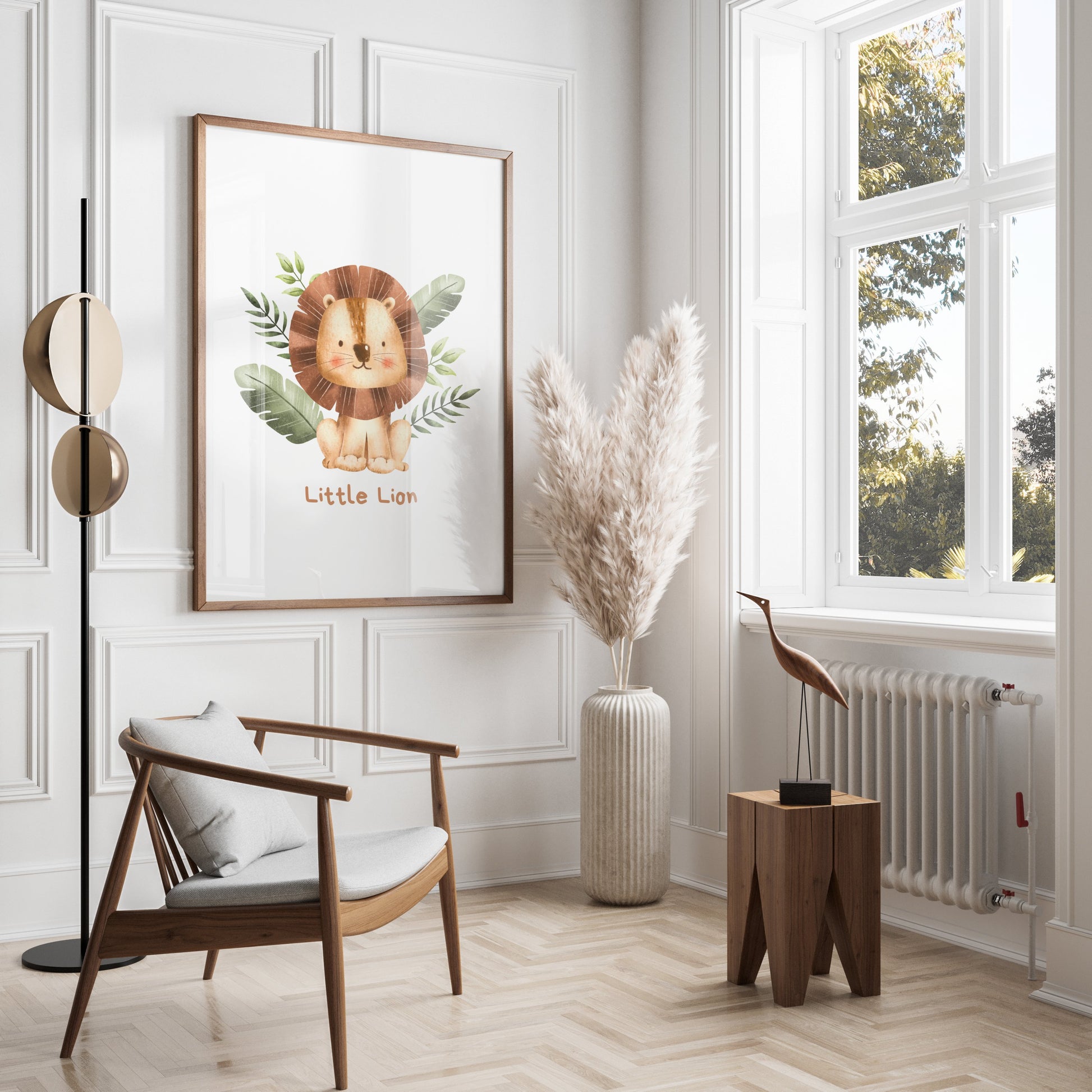 Premium Poster of Adorable Little Lion Illustration for Kids Room Posters