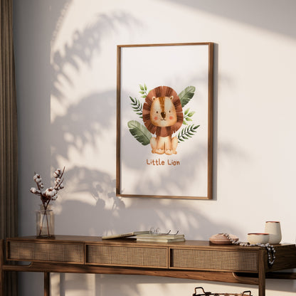 Premium Poster of Adorable Little Lion Illustration for Kids Room Posters
