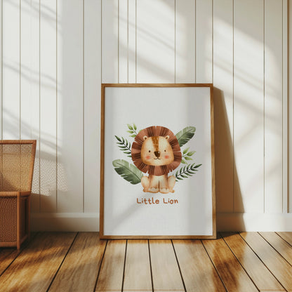 Premium Poster of Adorable Little Lion Illustration for Kids Room Posters