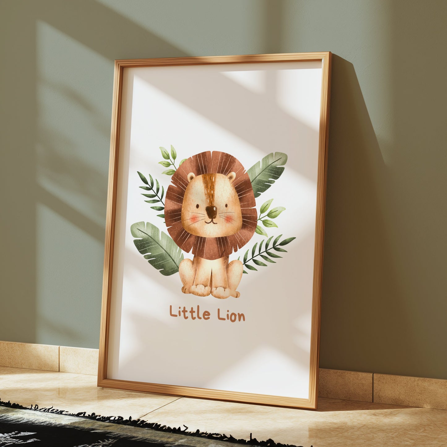 Premium Poster of Adorable Little Lion Illustration for Kids Room Posters