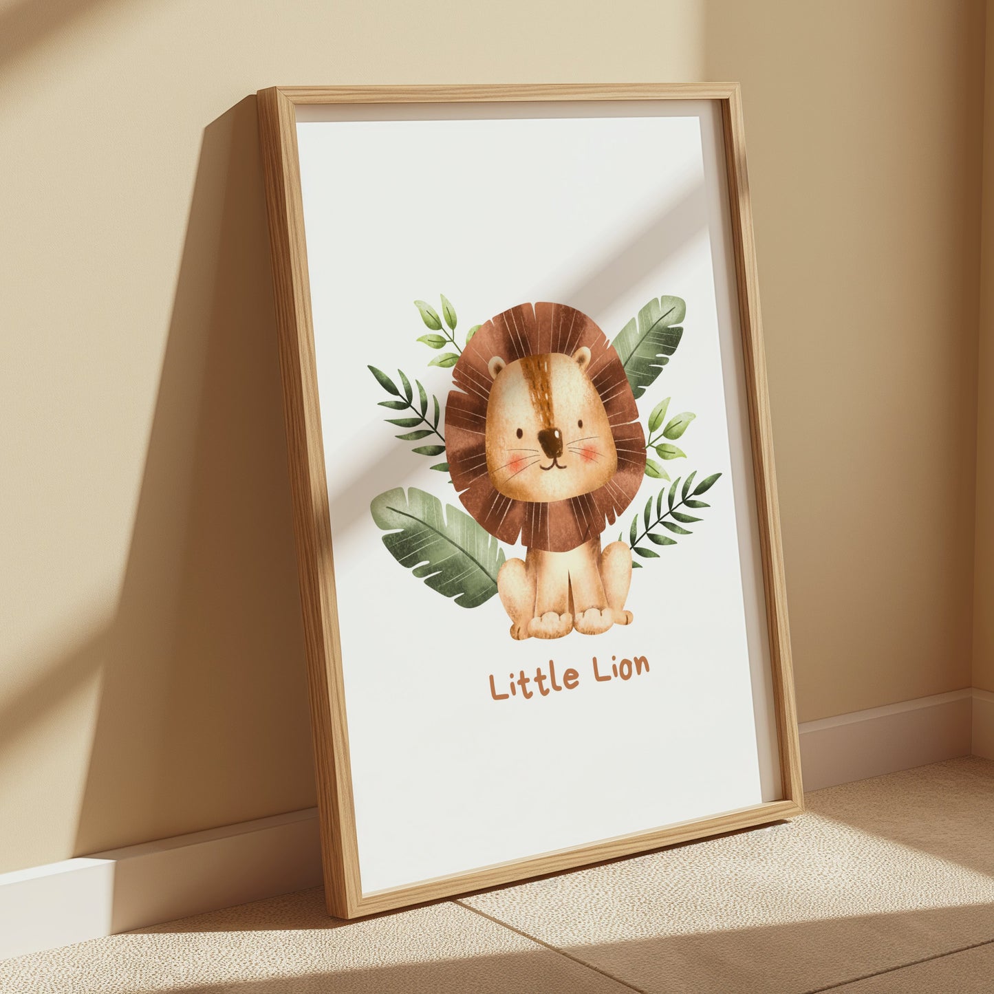 Premium Poster of Adorable Little Lion Illustration for Kids Room Posters