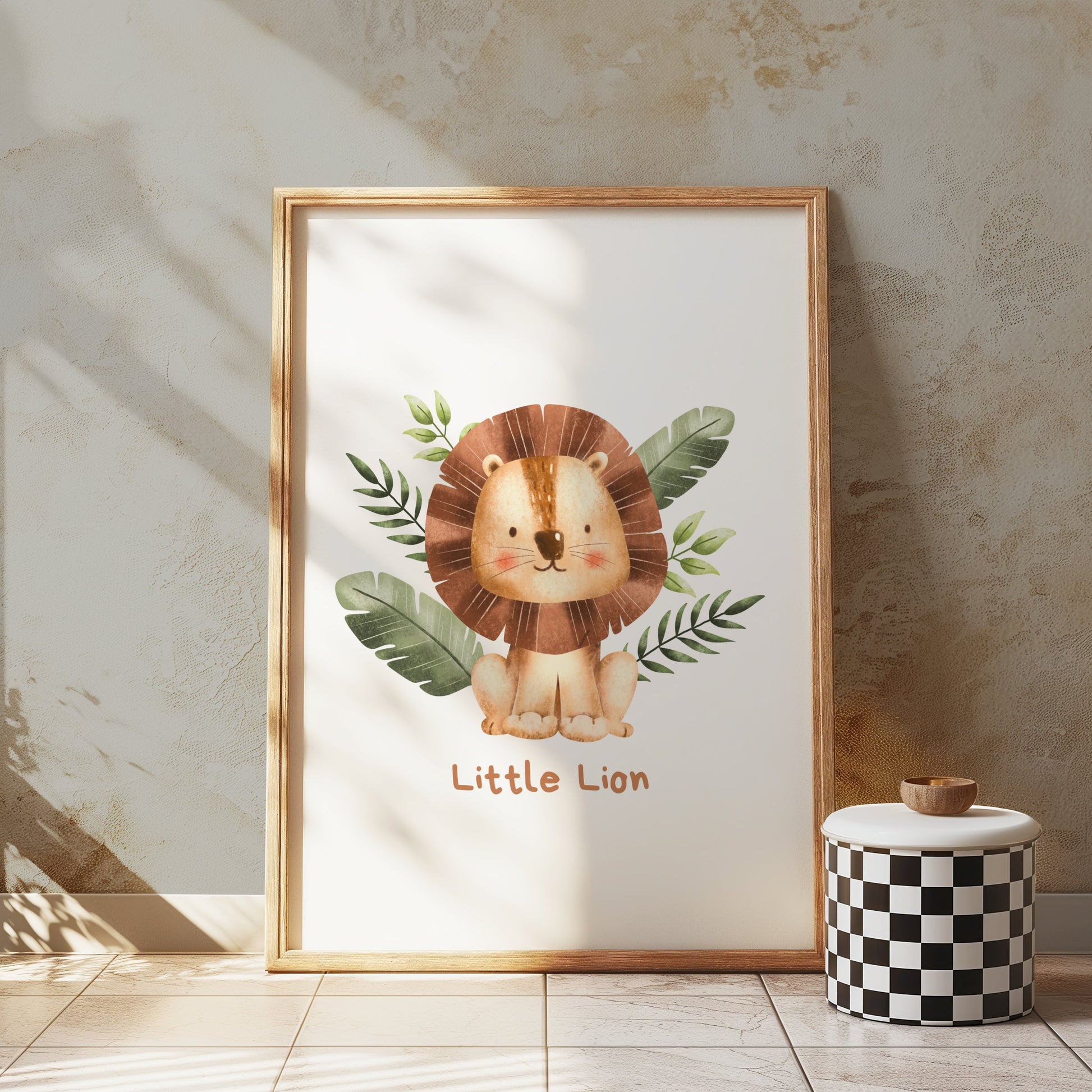 Premium Poster of Adorable Little Lion Illustration for Kids Room Posters