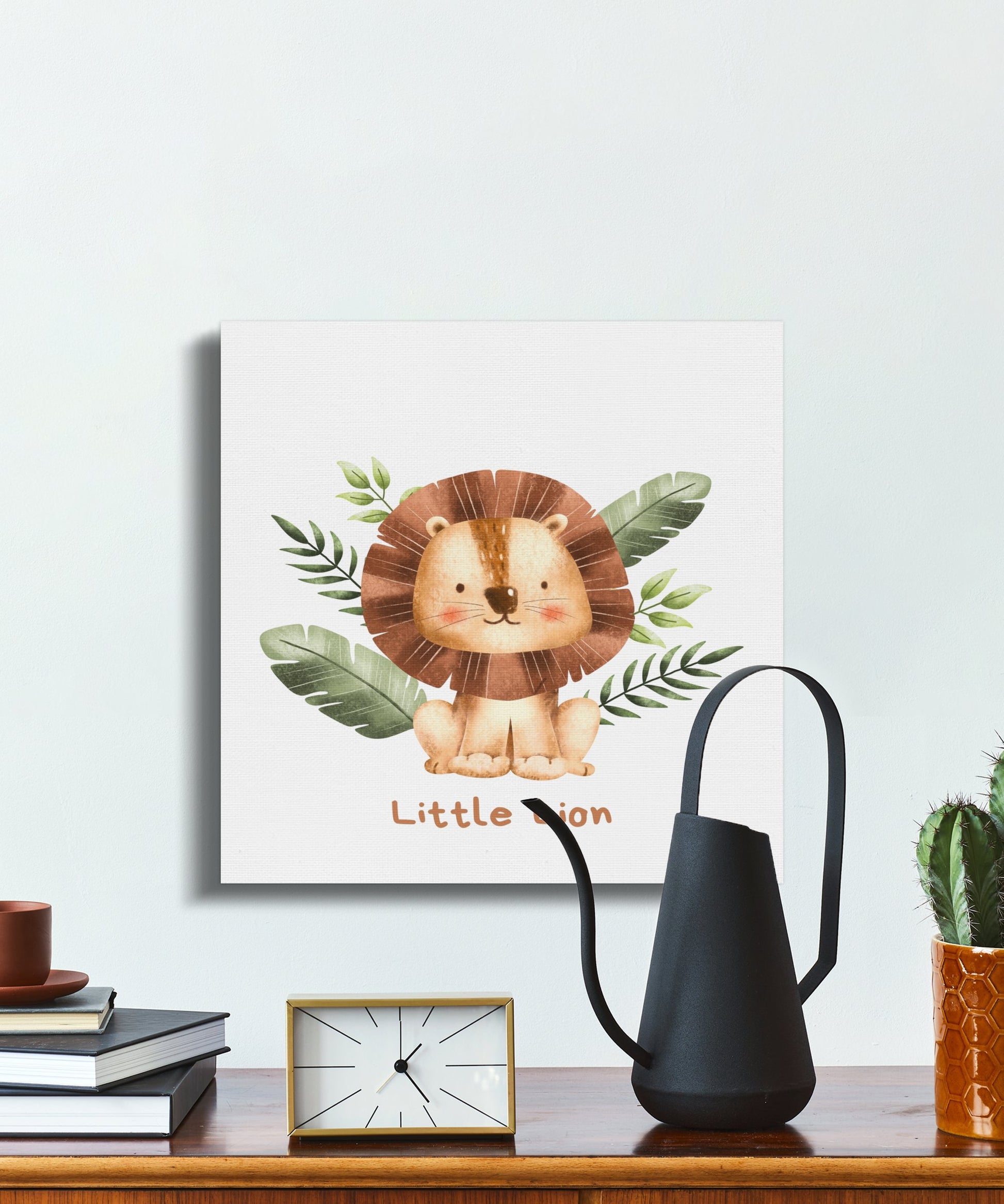 Premium Poster of Adorable Little Lion Nursery Wall Art Canvas Wraps