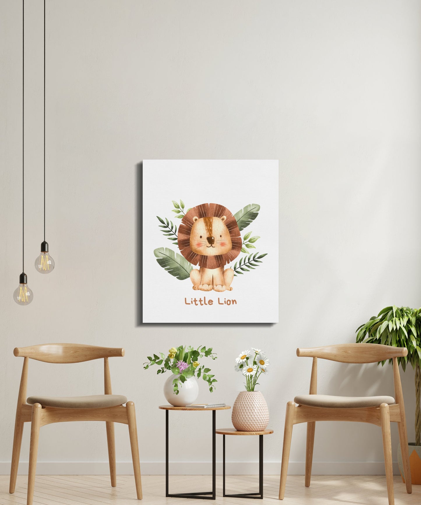 Premium Poster of Adorable Little Lion Nursery Wall Art Canvas Wraps