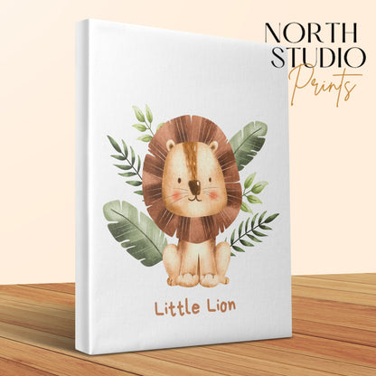 Premium Poster of Adorable Little Lion Nursery Wall Art Canvas Wraps