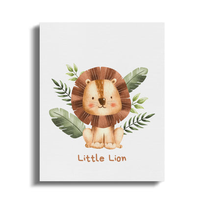 Premium Poster of Adorable Little Lion Nursery Wall Art Canvas Wraps