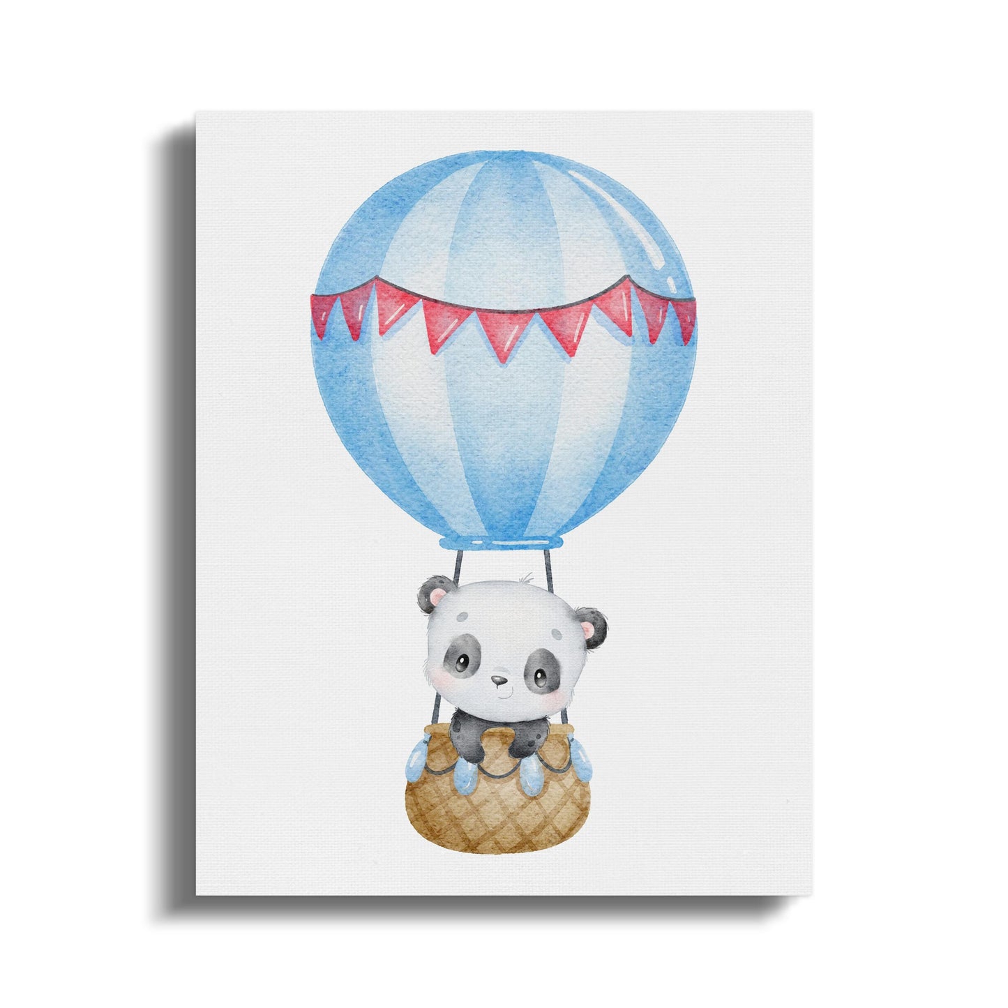 Premium Poster of Adorable Panda Hot Air Balloon Nursery Canvas Wraps